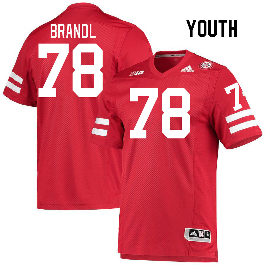 Youth #78 Jacob Brandl Nebraska Cornhuskers College Football Jerseys Stitched Sale-Red